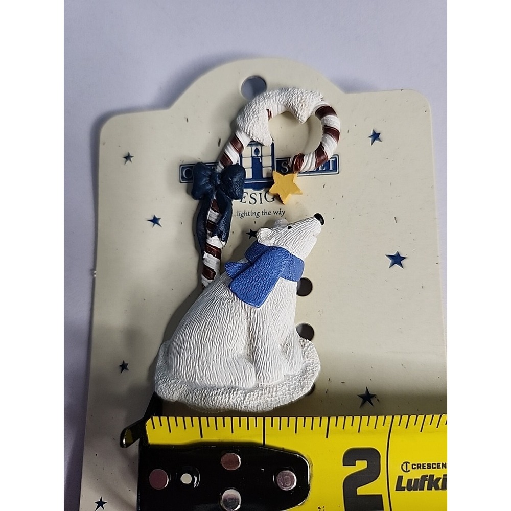 Center Street Design Tiny Trinkets Polar Bear Resin Pin Candy Cane Christmas - Picture 4 of 5